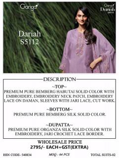 Ganga dariah 5112 wholesale ladies dress material brands